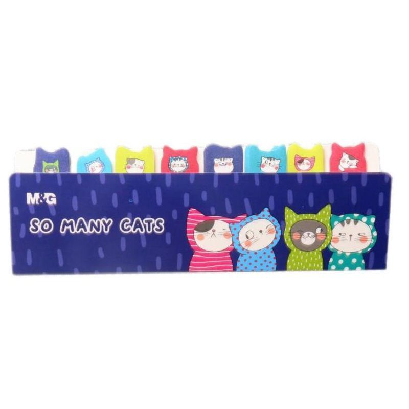 Клейкие закладки M&G So Many Cats бумажные 4 цвета по 20 листов 15x53 мм  #1