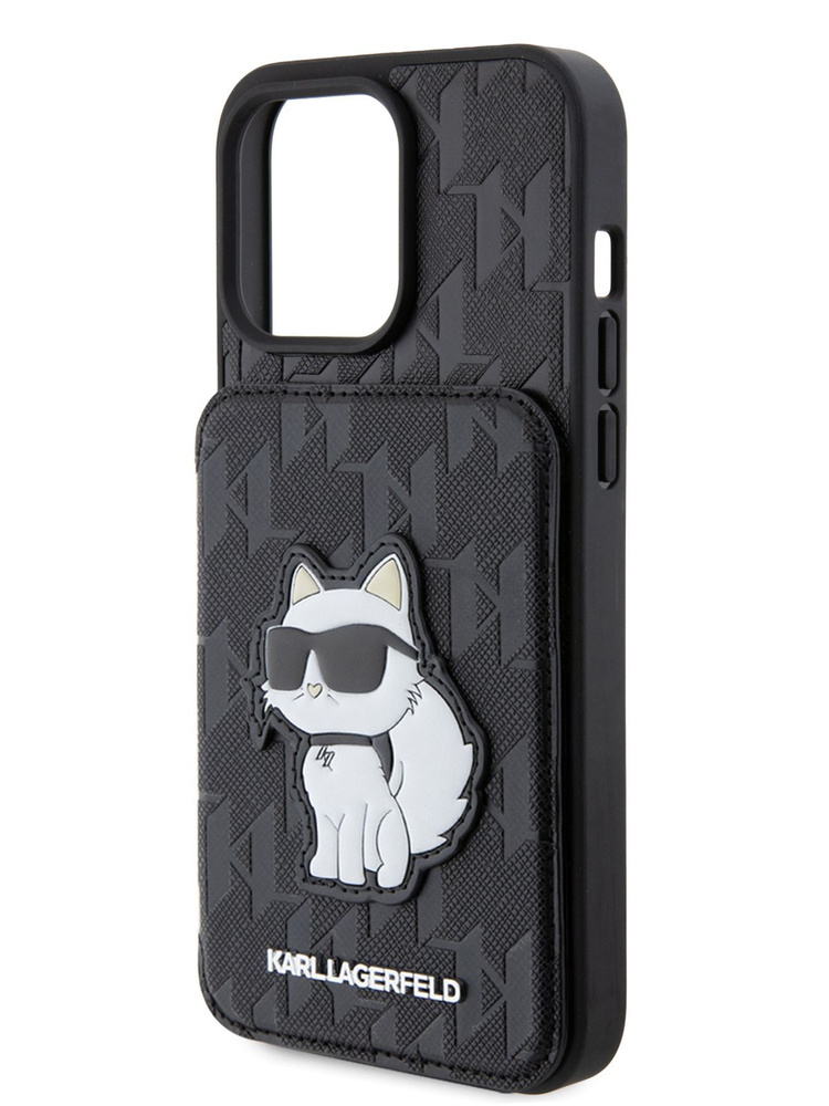 Чехол Karl Lagerfeld PU Cardslot на Apple iPhone 14 Pro Max / для Айфон 14 Про Макс из экокожи, с карманом #1