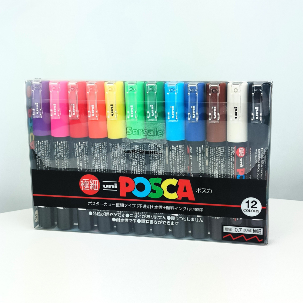 Маркеры UNI Posca PC-1M набор из 12 стандартных цветов толщина 0.7мм (PC1M12C)  #1