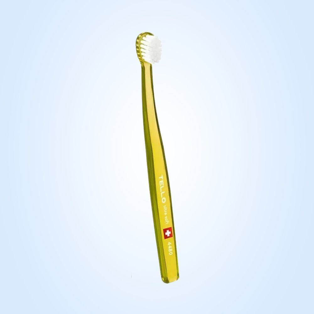 Зубная щетка Tello 4480 ultra soft touch filaments (6-12 лет), желтая #1