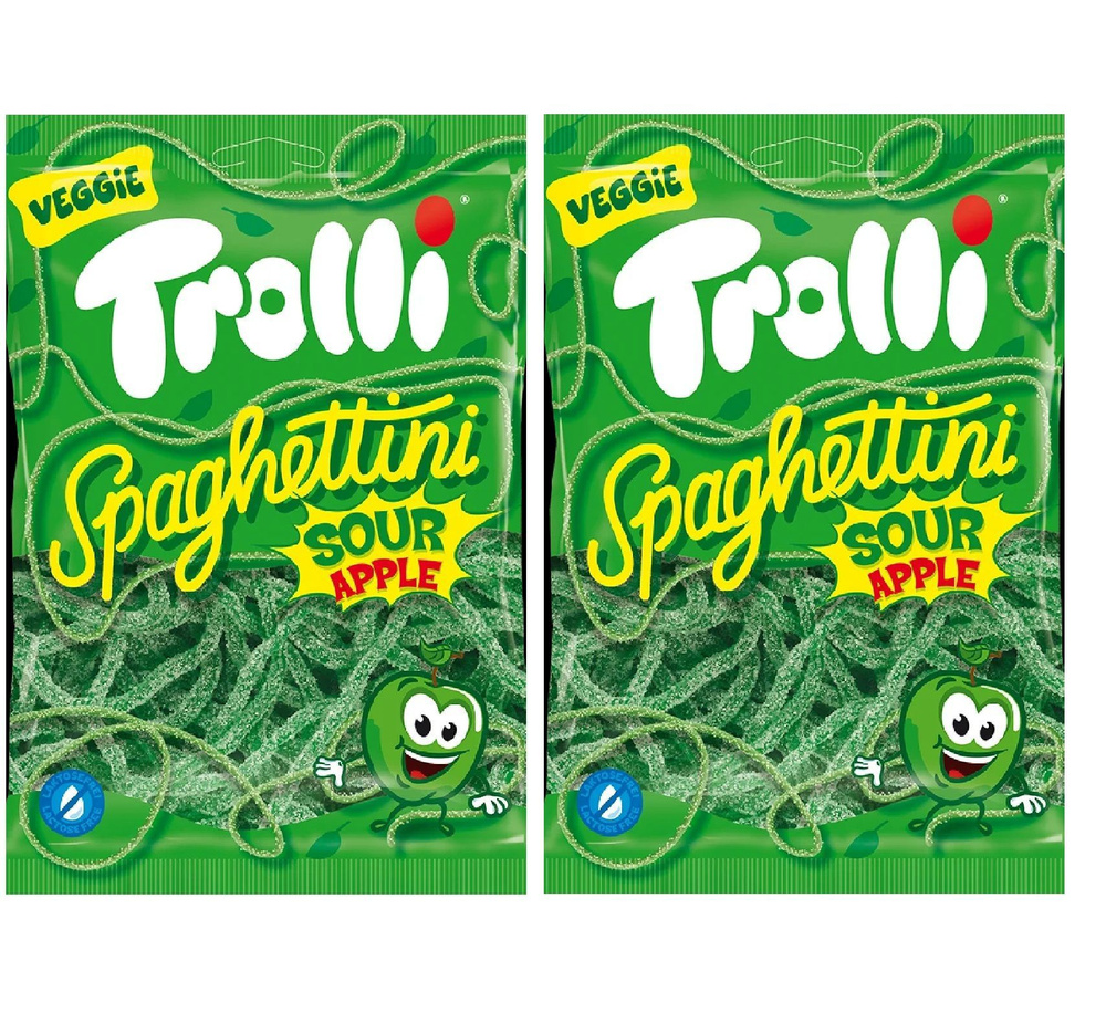 Мармелад Trolli Spaghettini Sour Apple 2 уп по 100гр #1