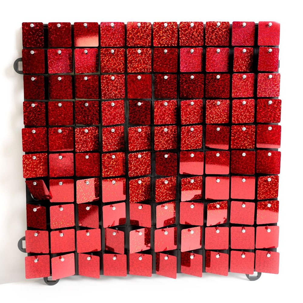 Декоративная панель Пайетки, Лазерные точки, 30*30 см, Красный, Голография, 1 шт.  #1