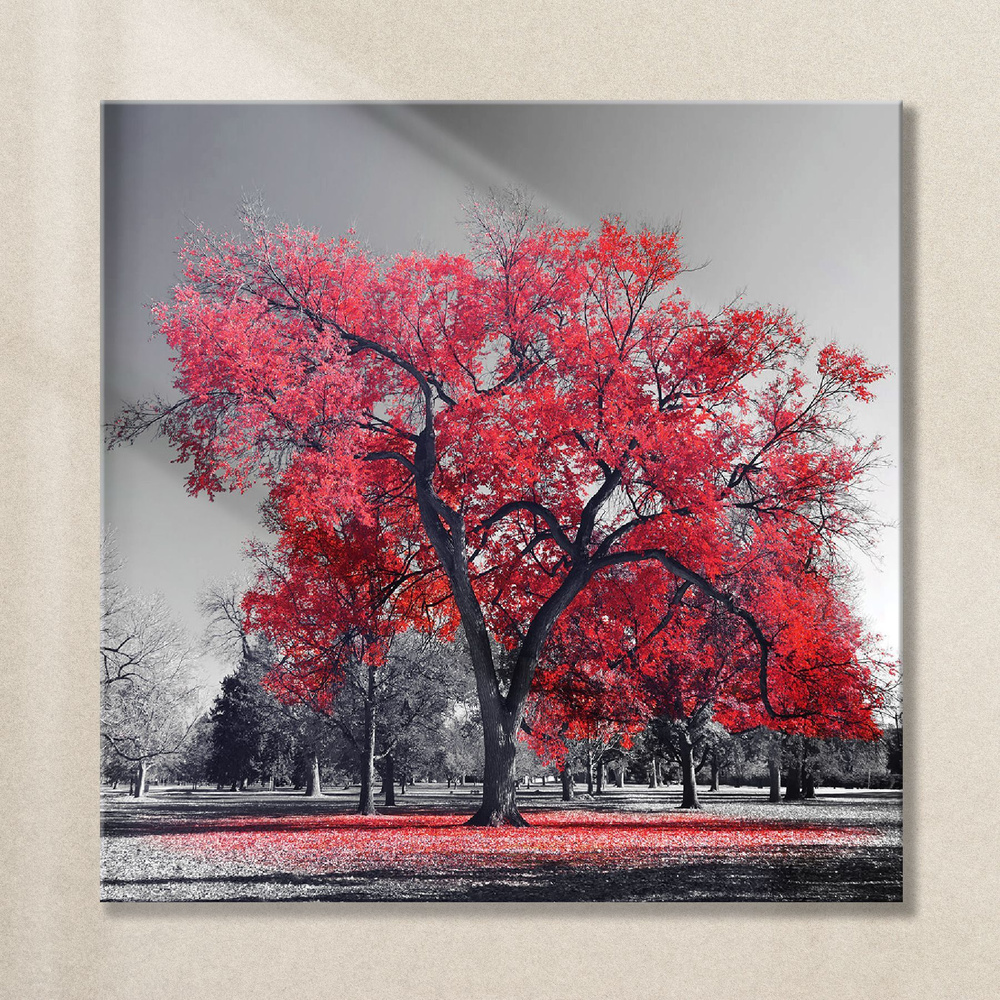 Картина на стекле Postermarket "Красное дерево" 30х30 см #1
