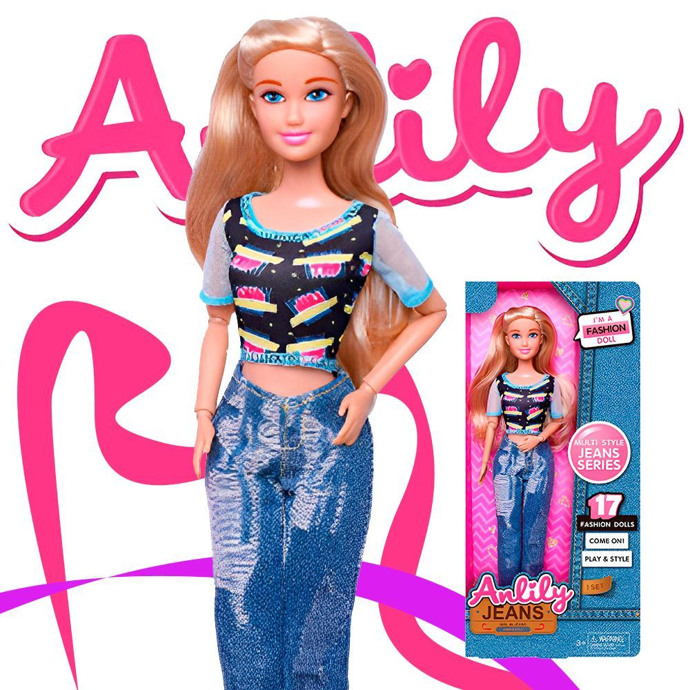 Шарнирная кукла Anlily JEANS в джинсах, в коробке, аналог Барби  #1