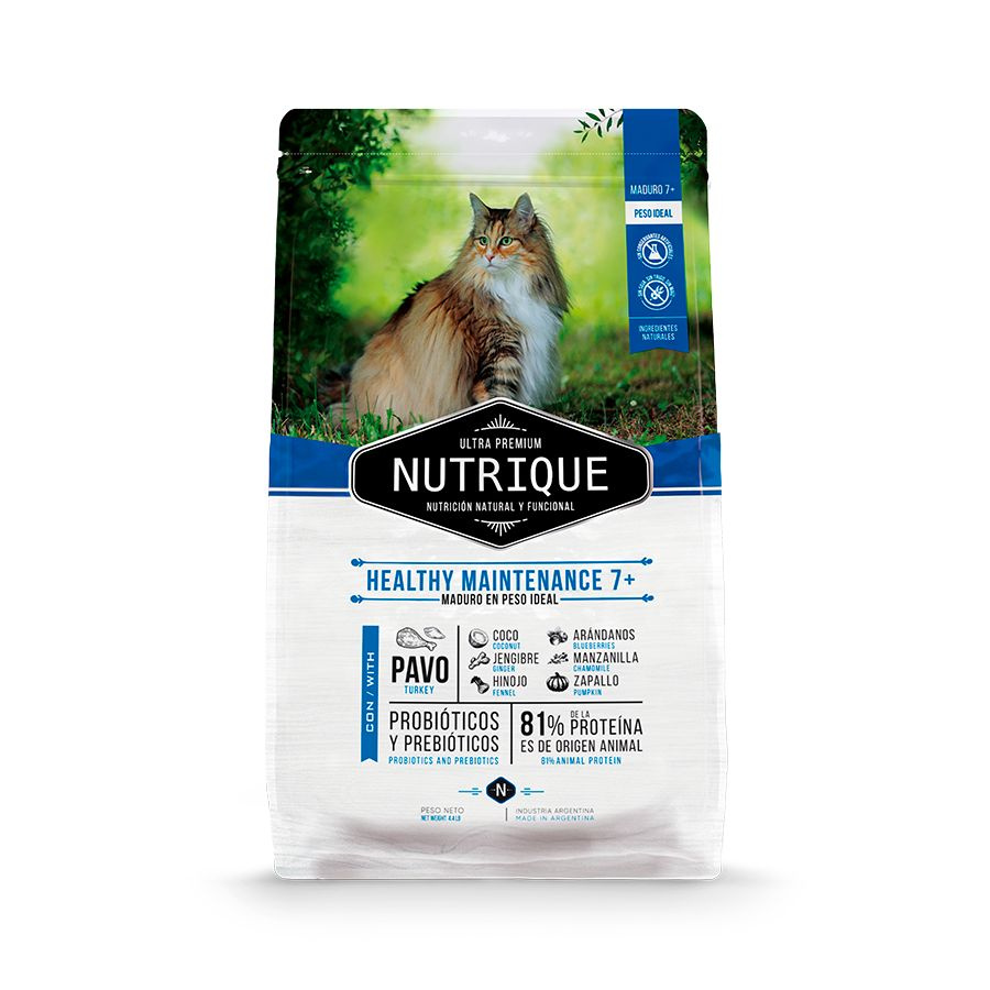 Корм сухой Nutrique Cat Healthy Mant +7 для пожилых кошек, 2 кг #1