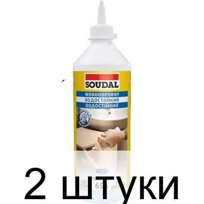 Клей для дерева водостойкий "Soudal" D3 65A белый 250 г - 2 штуки #1