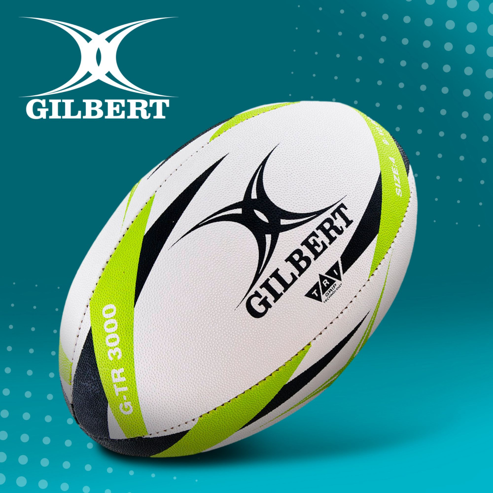 GILBERT Мяч для регби G-TR3000, 42098204, 4 размер, белый #1