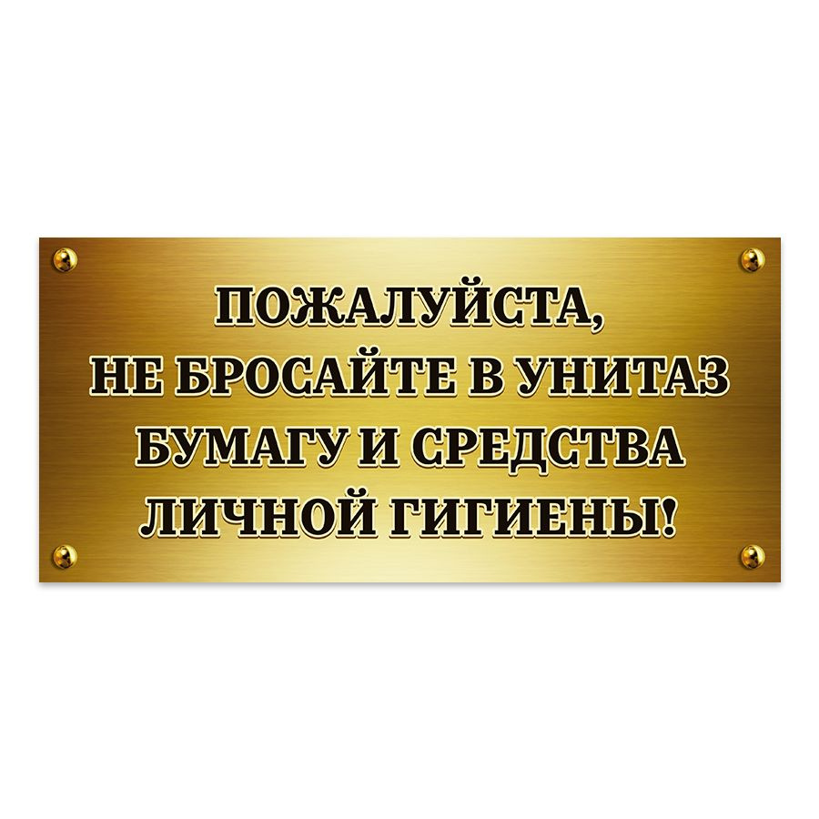 Табличка, на туалет, Мастерская табличек, Бумагу в унитаз не бросать 30x14 см  #1