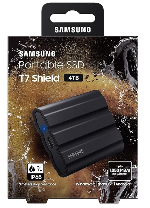 твердотельный накопитель samsung t7 shield 2tb black mu-pe2t0s/ww. Portable ssd samsung 1tb t7 shield usb-c.