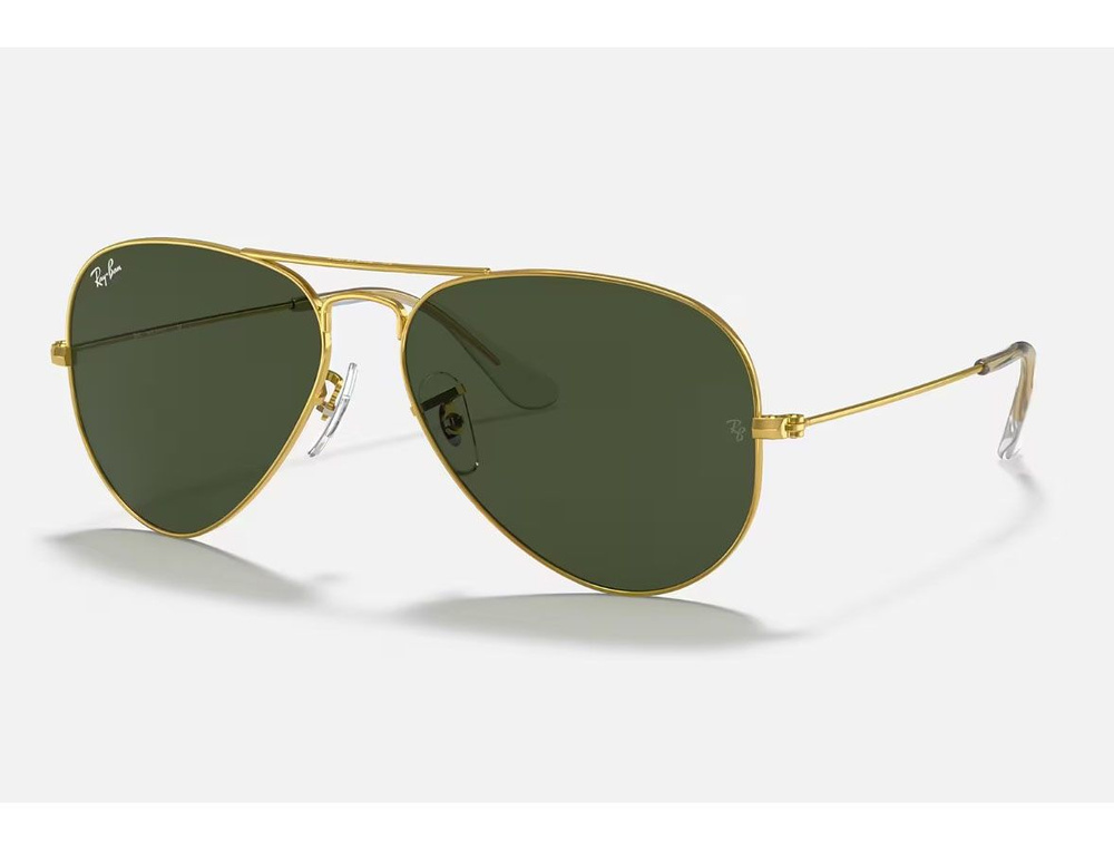Солнцезащитные очки унисекс, авиаторы RAY-BAN с чехлом, линзы зеленые, RB3025-001/2846/62-140  #1