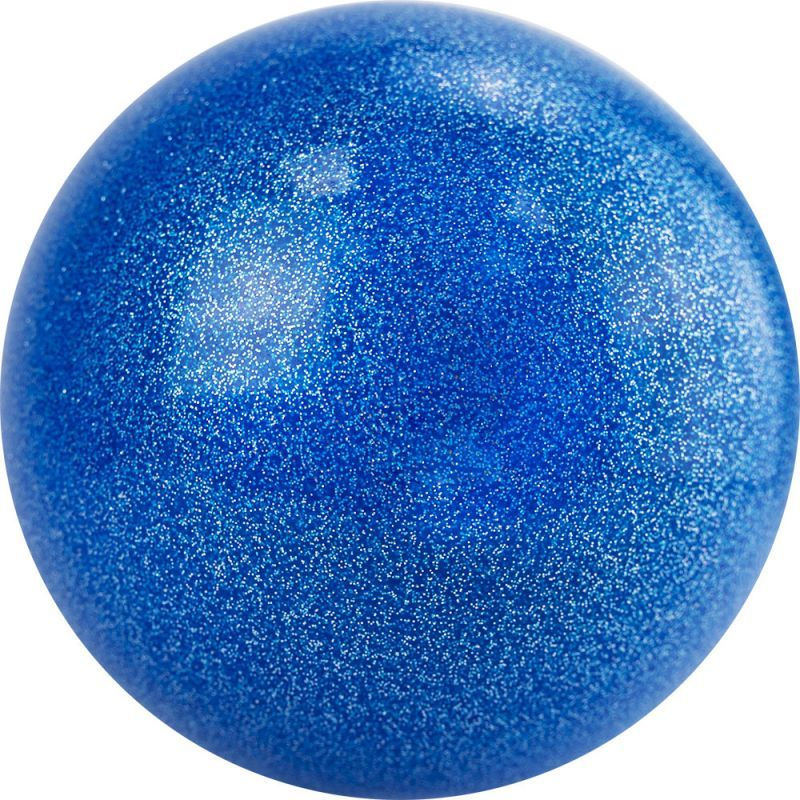 Мяч для художественной гимнастики Lugger 19 см синий с блёстками.  #1