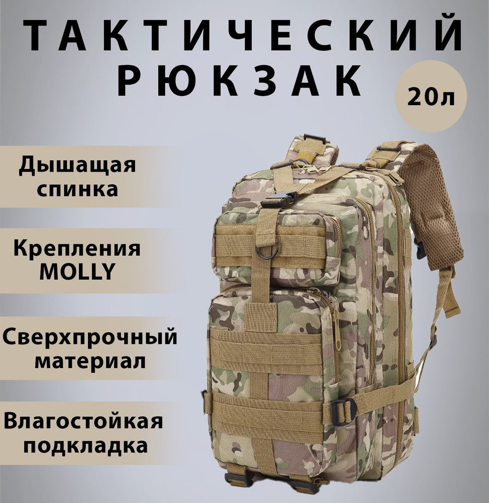 Рюкзак тактический универсальный крепления MOLLY GMV-TK1 20л (мультикам)  #1