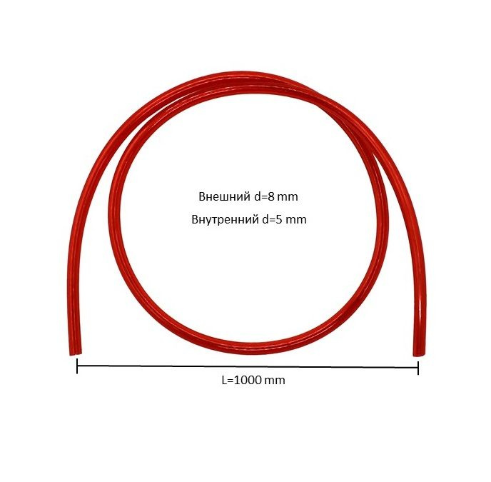 Шланг топливный 5-8 мм PU 1м красный #1