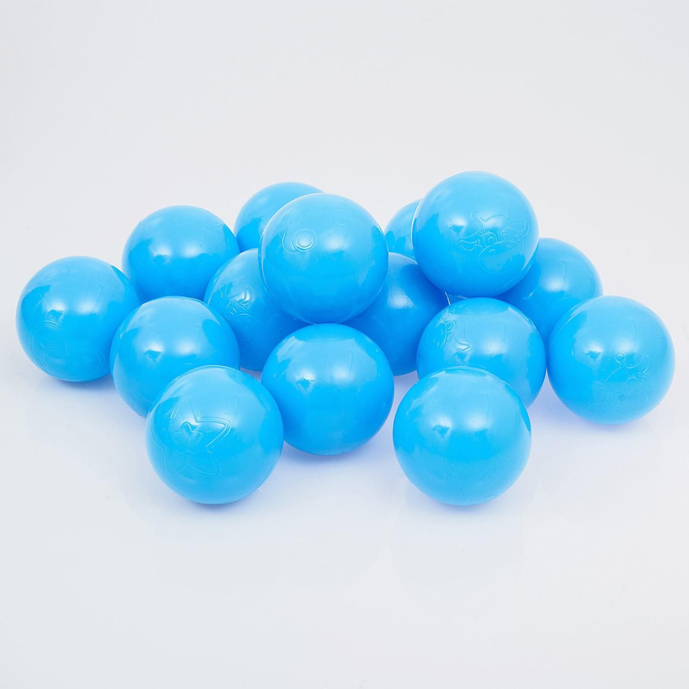 Шарики для сухого бассейна с рисунком, диаметр шара 7,5 см, набор 500 штук, цвет голубой  #1