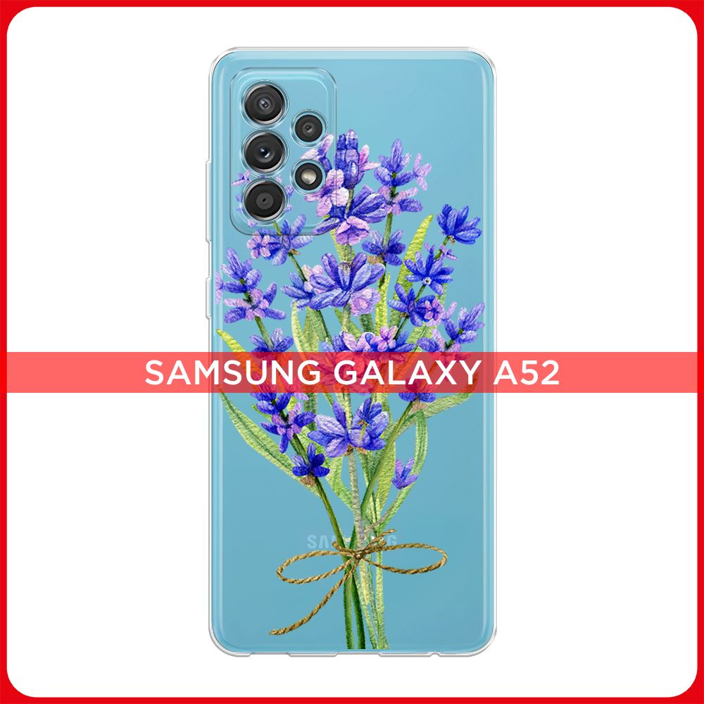 Силиконовый чехол на Samsung Galaxy A52/A52s / Самсунг А52/A52s Лавандовый букетик, прозрачный  #1