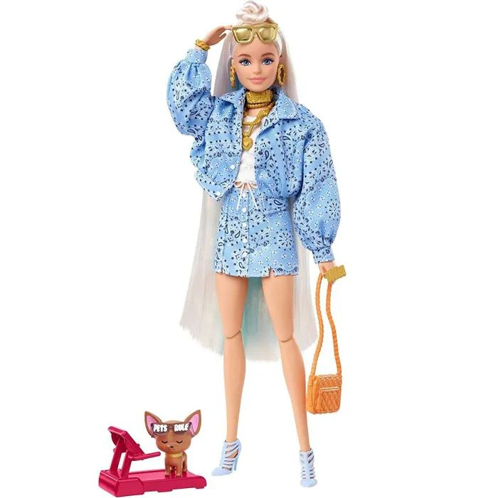 Кукла Барби Экстра - Блондинка с голубыми прядями HHN08 #1