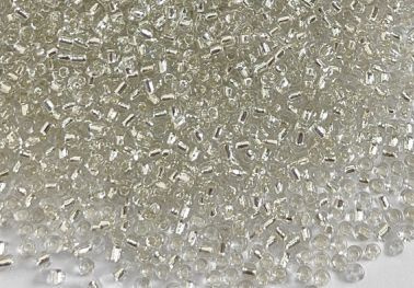 Бисер размер №6, вес: 50 г, прозрачный кристалл, внутреннее серебрение  #1