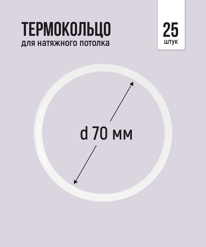 Термокольцо протекторное, прозрачное для натяжного потолка d 70 мм, 25 шт.  #1