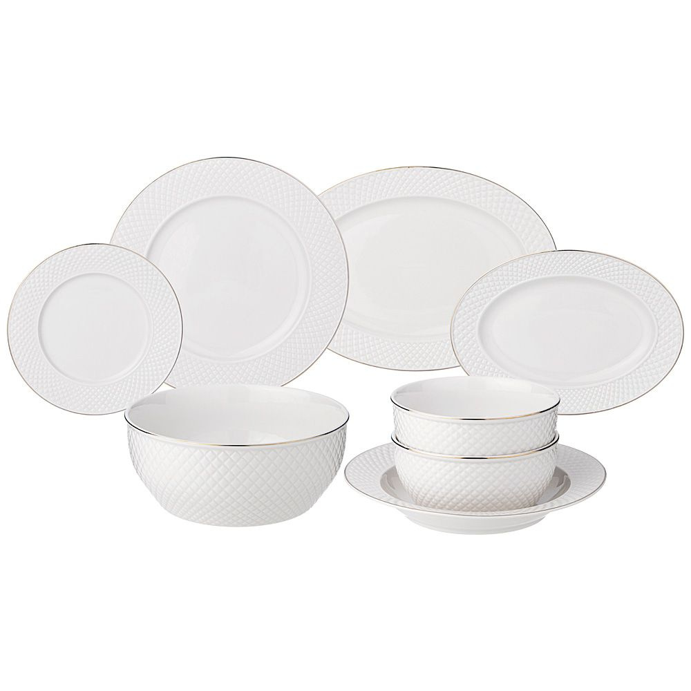 Набор посуды / Сервиз столовый LEFARD "ДИАМАНД ГОЛД" на 6 персон 23 предмета : тарелка обеденная 6 шт., #1