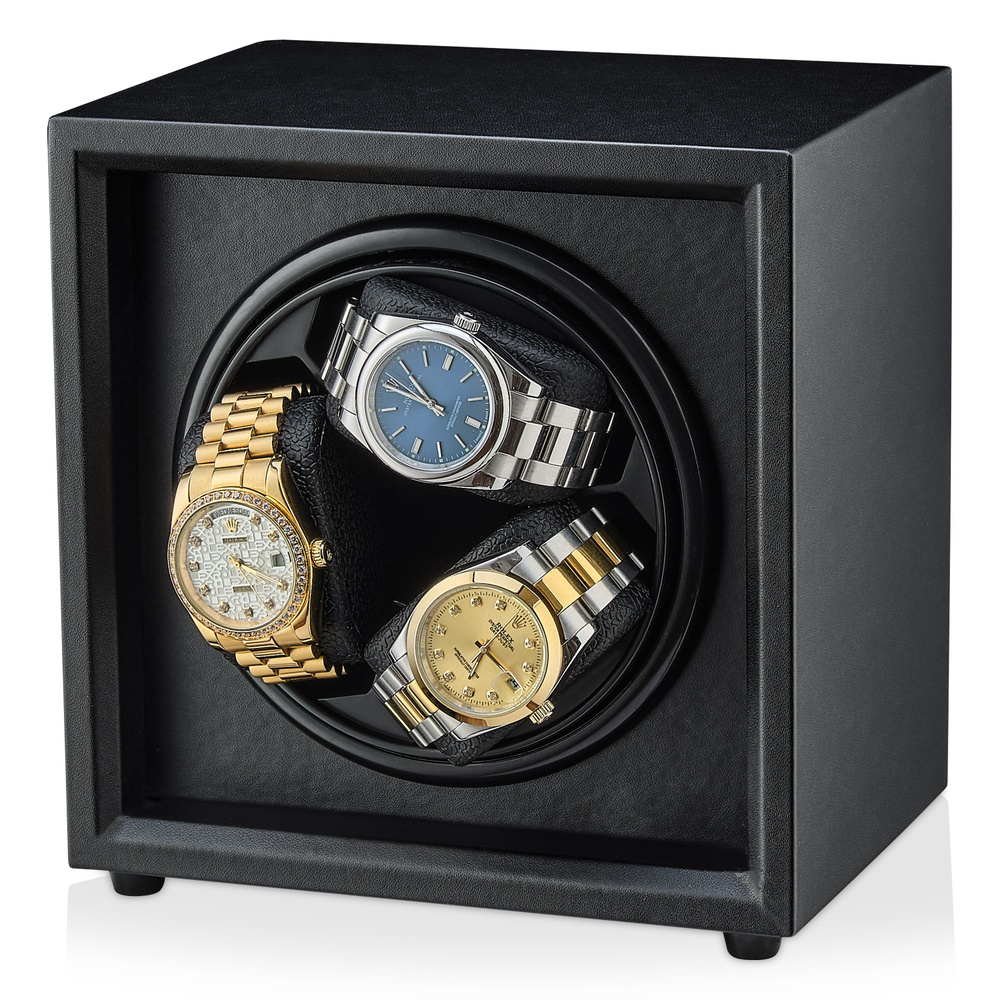 Шкатулка для часов с автоподзаводом / Коробка для подзавода наручных механических часов WINN-13-BLACK #1