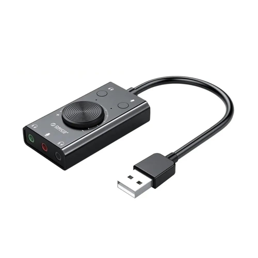 Orico SC2 Многофункциональная USB-внешняя звуковая карта с 2-x портами гарнитуры и 1 X Microfone Port #1