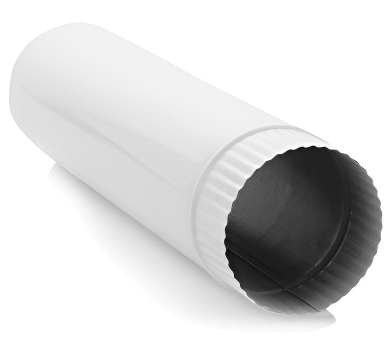 Труба дымоотводящая для газовой колонки 110мм 0.5 метра, стальная белая Whitesteel  #1