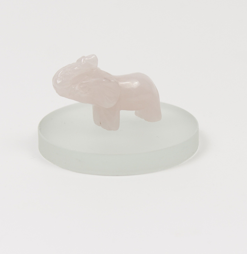 Слон из натурального камня Розовый кварц 4 см #1