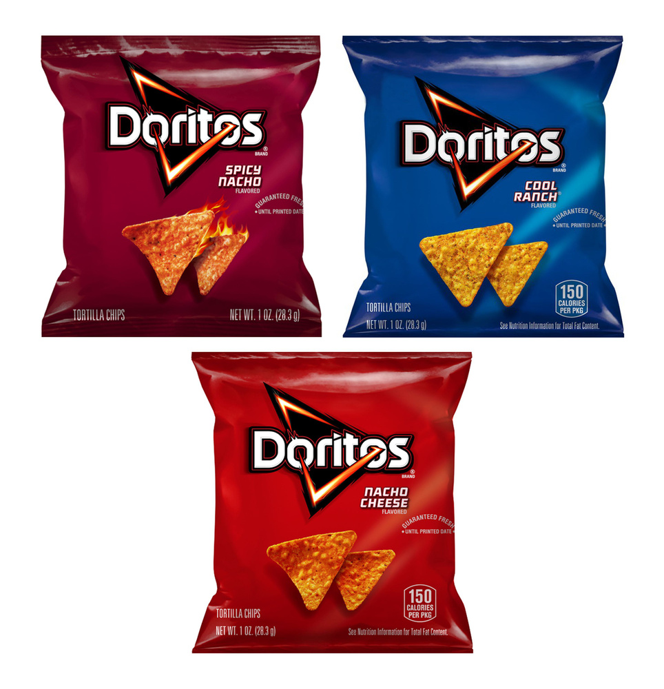 Кукурузные чипсы Doritos Spicy Nacho, Cool Ranch, Nacho Cheese 3 шт. по 28.3 г США  #1