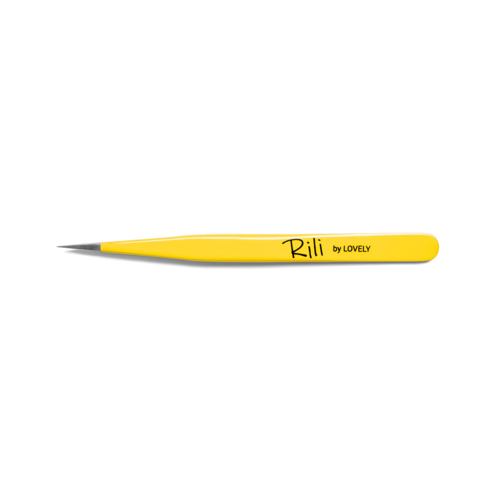 Пинцет для наращивания Rili прямой (Yellow line) #1