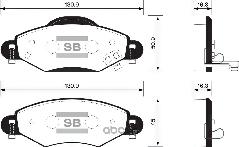 Колодки тормозные Sangsin Brake SP1419 Передние - купить по низким ...