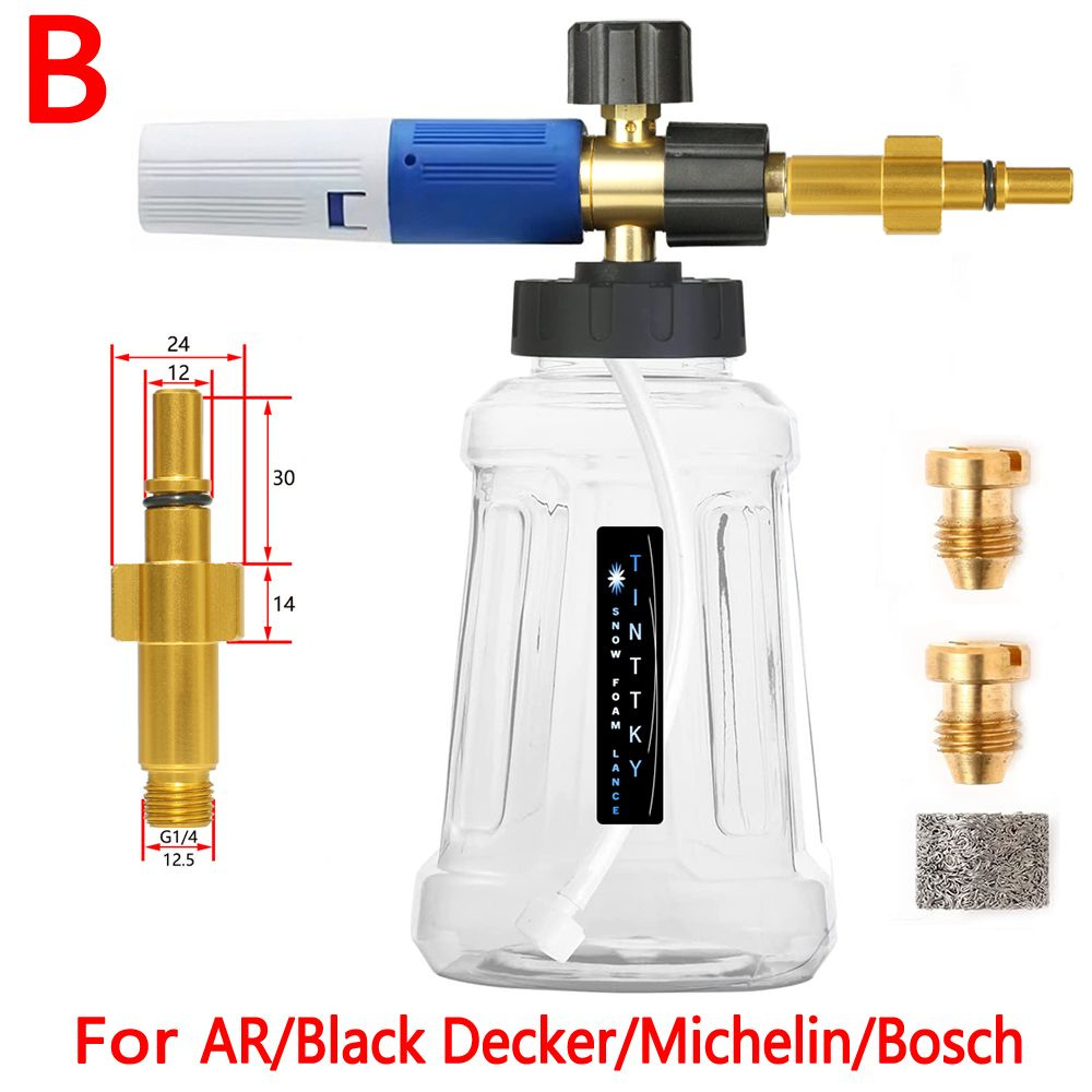 TINTTKYE Профессиональная автомобильная пенная насадка, пенная пушка, бесплатная регулируемая лейка Для #1