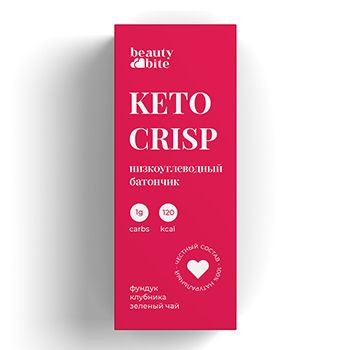 Батончик низкоуглеводный Beauty Bite Keto Crisp Фундук-Клубника-Зеленый чай/ Гречишный 35г, Россия - #1