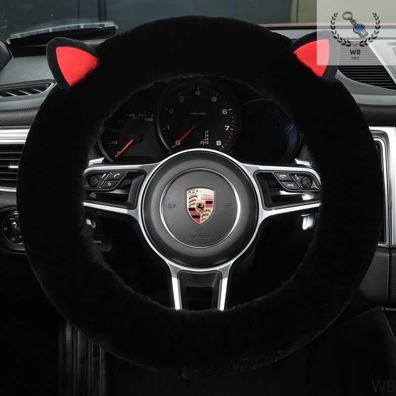 Мультяшный милый флисовый чехол на руль автомобиля для зимней богини ...