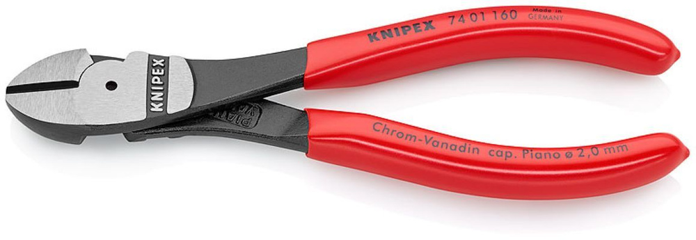 Бокорезы особо мощные, 160 мм, фосфатированные, обливные ручки KNIPEX KN-7401160  #1