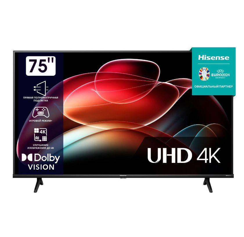 Hisense Телевизор 75A6K 75" Ultra HD, черный #1