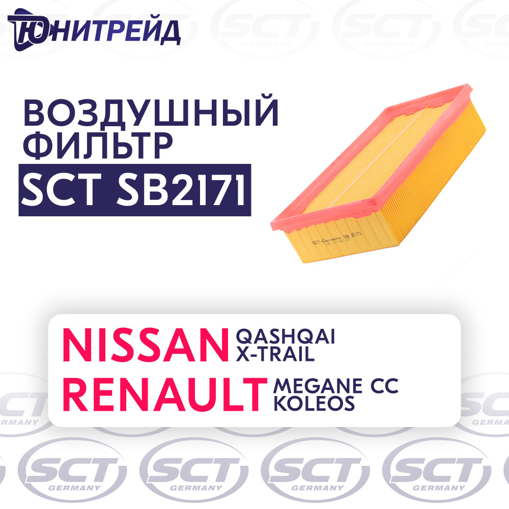 Фильтр воздушный для Nissan Qashqai I 07- Nissan X-Trail II (T31) 07- Renault Koleos I (2.0л дизель) #1