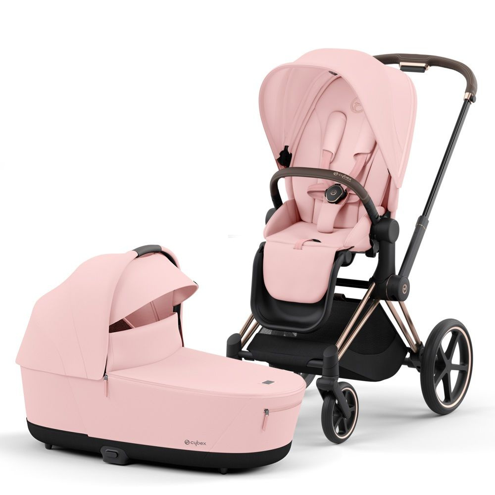 Коляска 2 в 1 Cybex Priam IV Peach Pink на шасси RoseGold #1