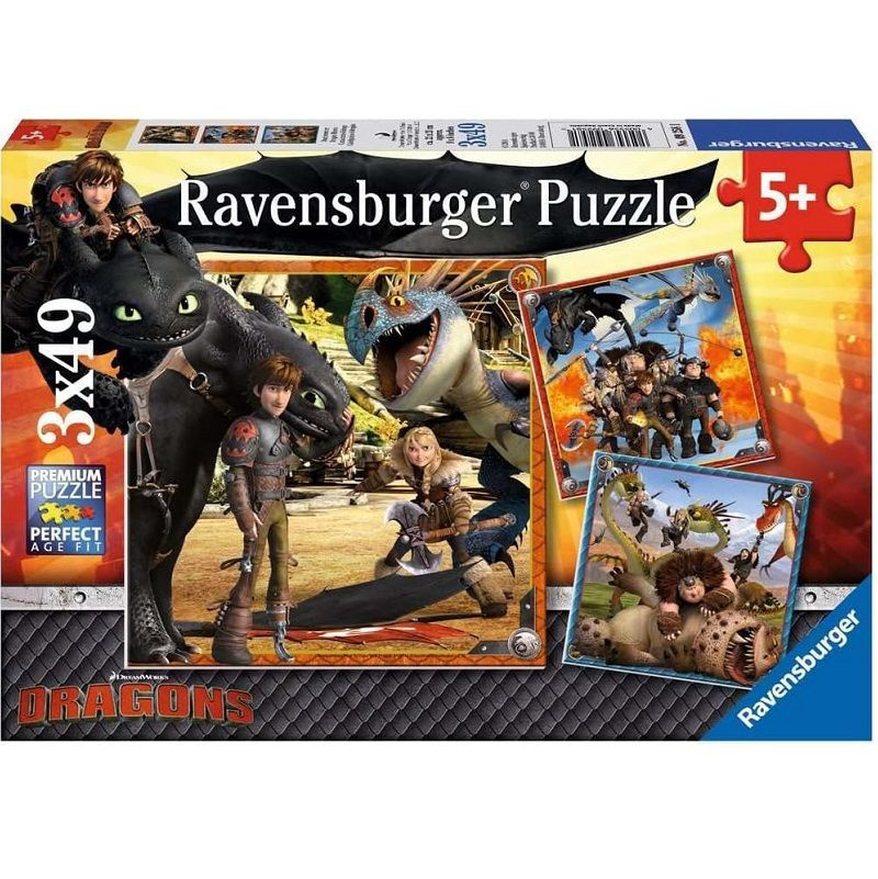 Пазл Ravensburger 3x49 Disney Как приручить дракона, арт.09258 #1