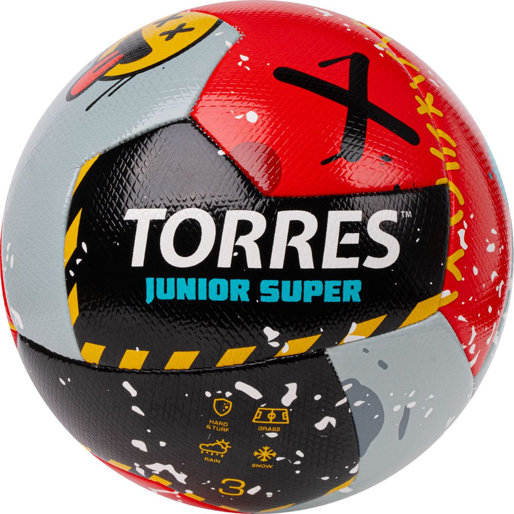 Мяч футбольный TORRES Junior-3 Super NEW гибридный, размер 3 (5-8 лет) поставляется накаченным  #1