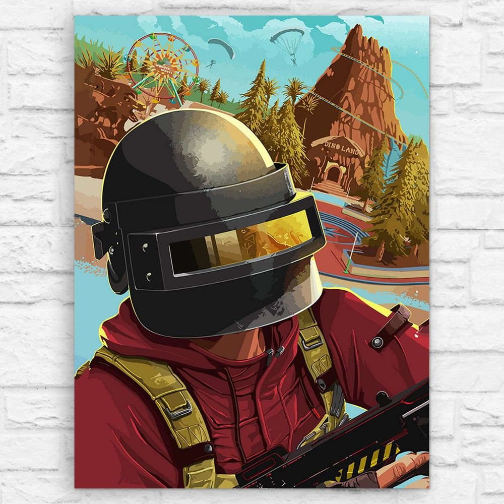 Картина по номерам на холсте игра PUBG (пабг, PS, PC, XBOX, SWITCH) - 14341 В 30x40  #1