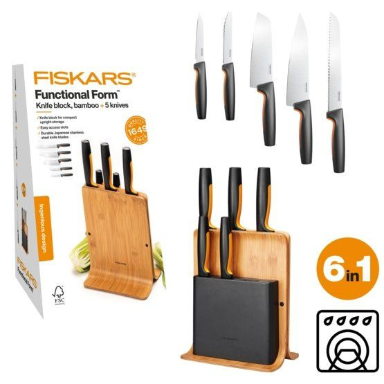 Fiskars Набор кухонных ножей из 6 предметов #1