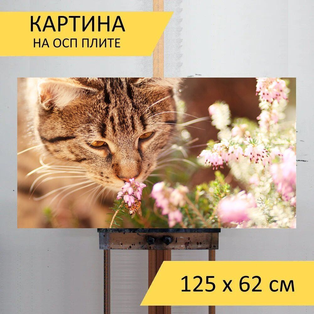 LotsPrints Картина "Кот, скумбрия, природа 81", 125  х 62 см #1