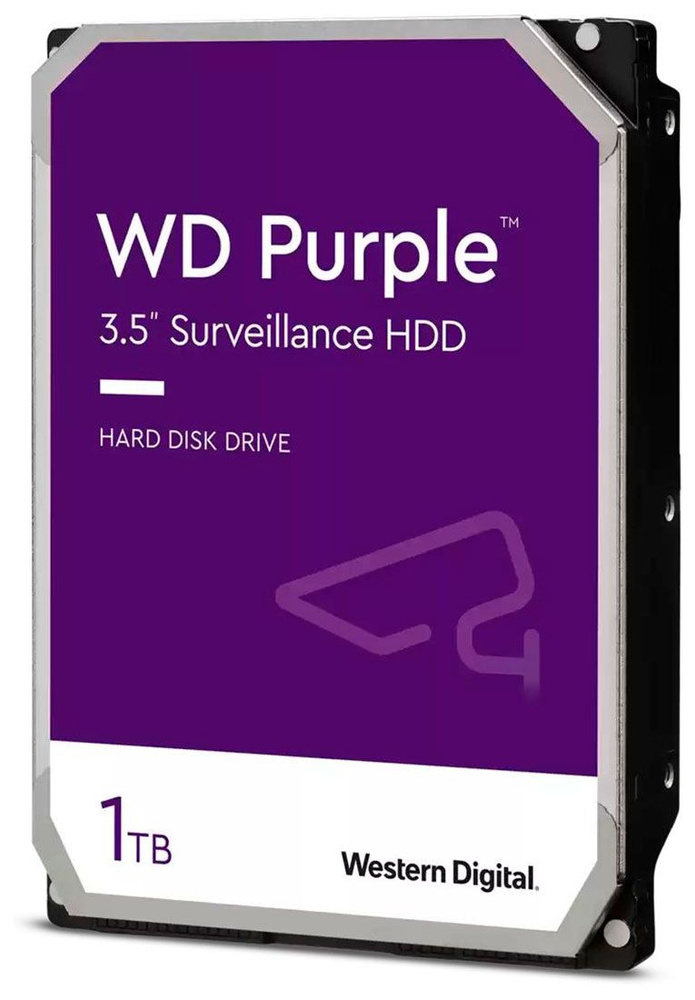 Western Digital 1 ТБ Внутренний жесткий диск SATA-III, 1 TB, 64 Mb, 3.5'', Surveillance Purple, 5400 #1