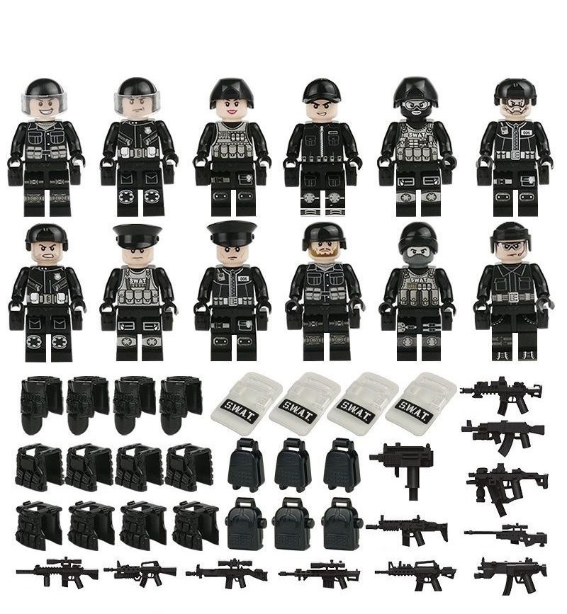 Набор минифигурок Солдаты SWAT / Полиция Спецназ с оружием и аксессуарами совместимы с конструкторами #1