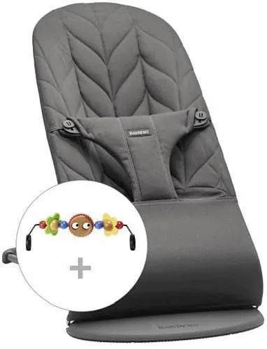 Детский шезлонг BabyBjorn Bliss Cotton Petal Anthracite с игрушкой 6060.26 #1