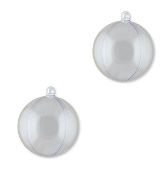 12 Clear Plastic Ball Fillable Ornament Favor 2.3 60mm 