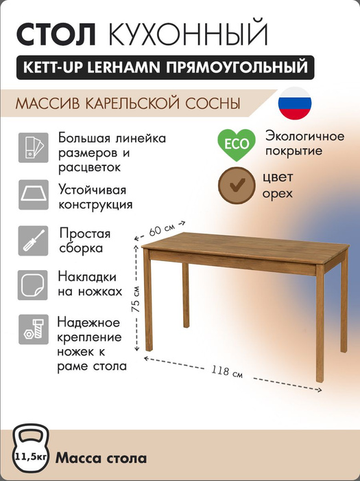 Кухонный стол ikea лерхамн