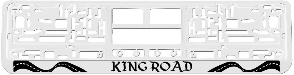 Номерная рамка для автомобиля "King road", белая #1