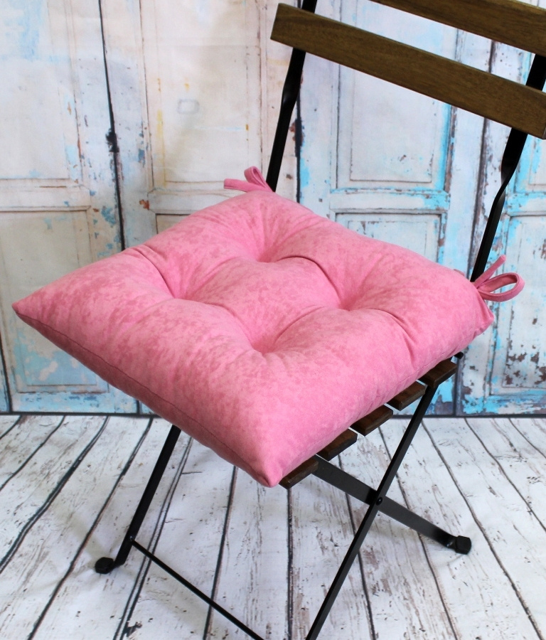 Подушка для сиденья МАТЕХ VELOURS LINE 42х42 см. Цвет светло-розовый, арт. 37-583  #1
