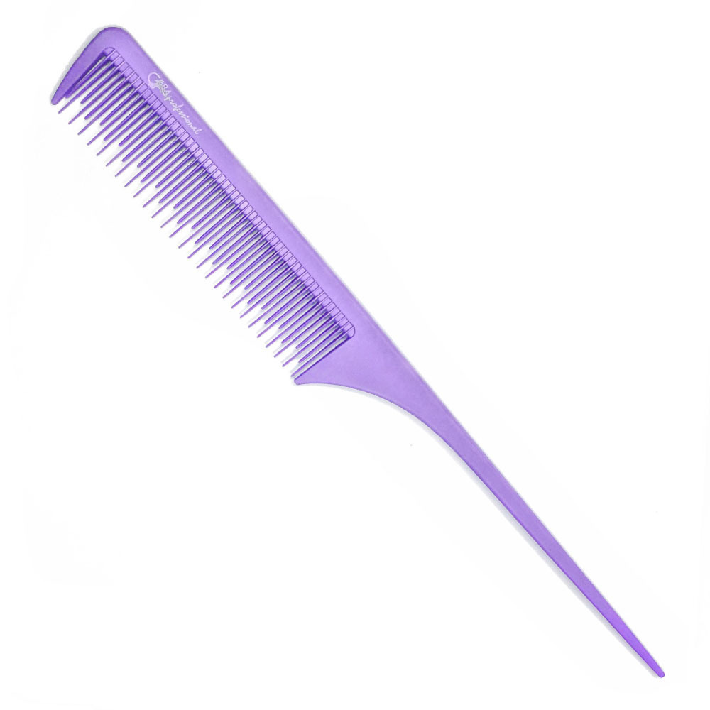 Gera Professional Расческа карбоновая для стрижки волос GPR00313, с хвостиком, цвет фиолетовый  #1